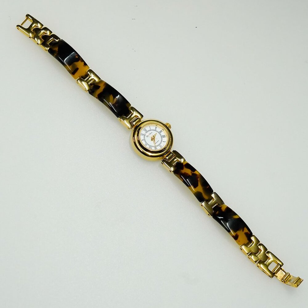 Becora Gold-toned Watch with Translucent Lucite Band